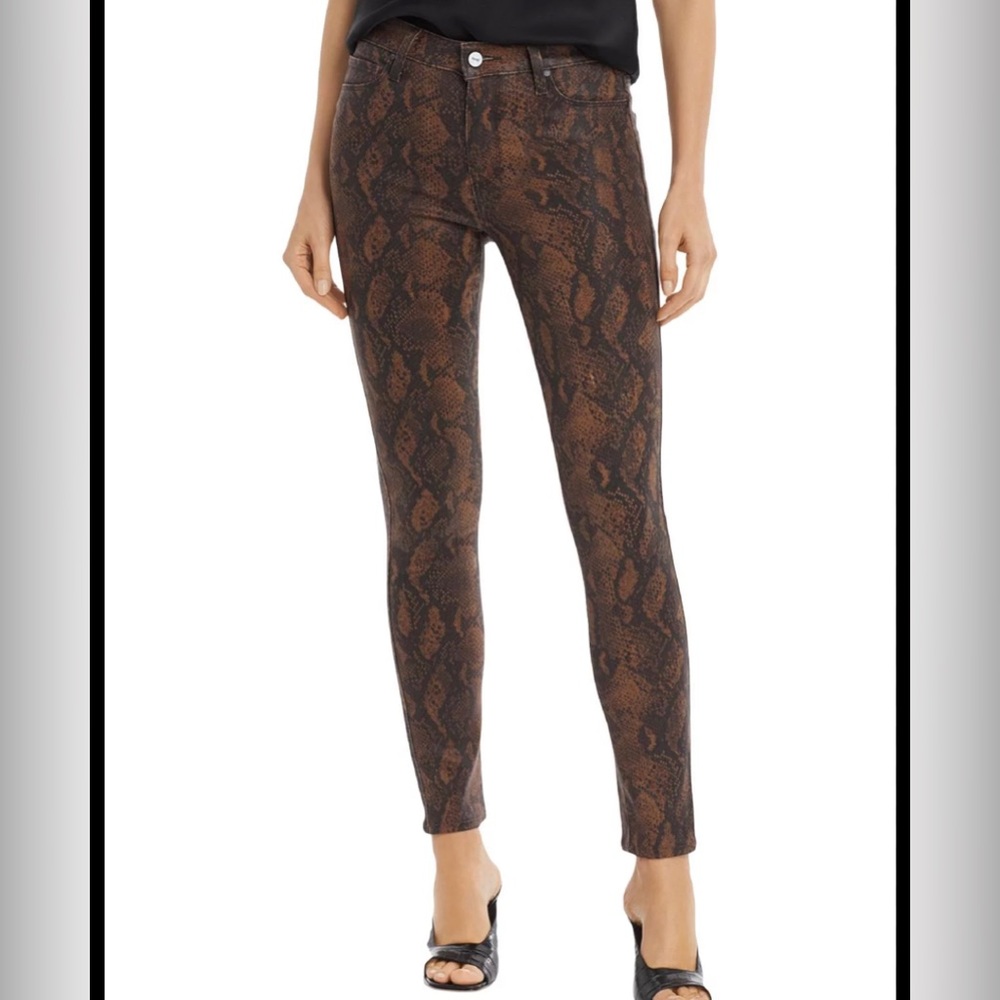 Paige Hoxton Ultra Skinny, wax coated snakeskin jeans